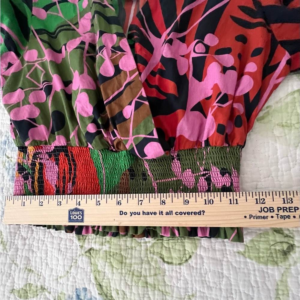 Anthropologie Roopa Pemmaraju multi color Faux wrap blouse Small - Picture 9 of 12